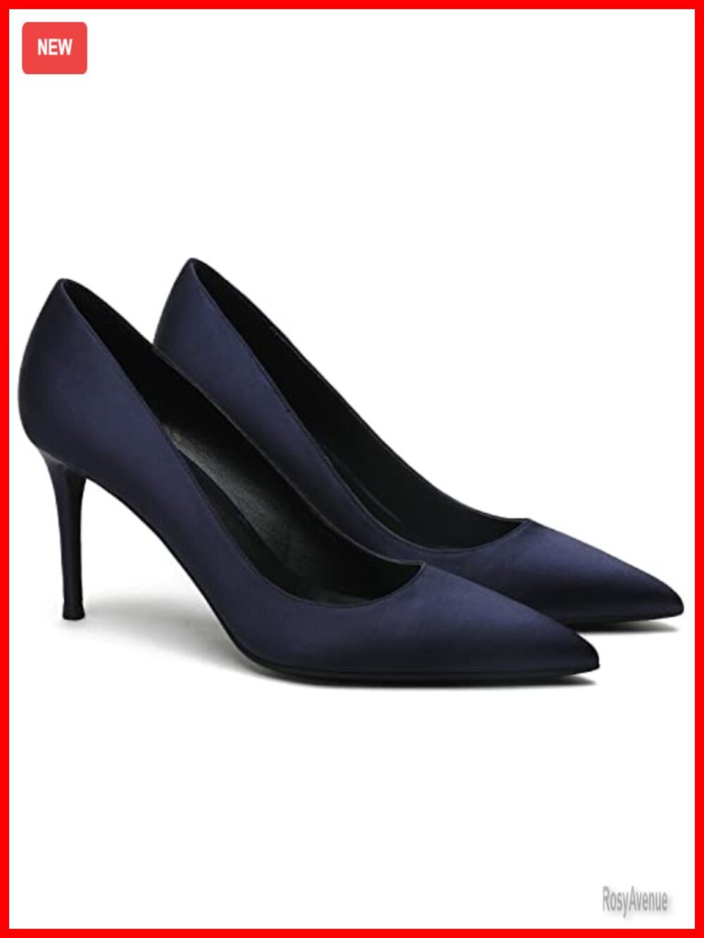 Satin Pointed Toe Slip On Kitten Heel Pumps Formal Wedding Office Shoes